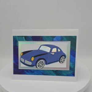 Blue Car Greeting Card